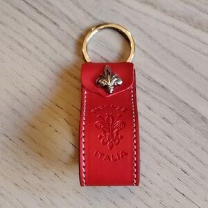 NWOT Red Frenzy Italia Leather Keychain